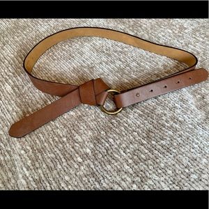 Brown Vegan Leather Belt with Tie